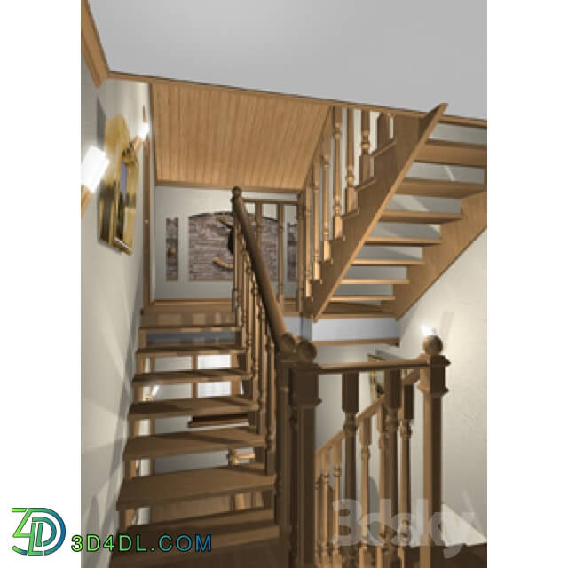 Staircase - Classic wooden ladder