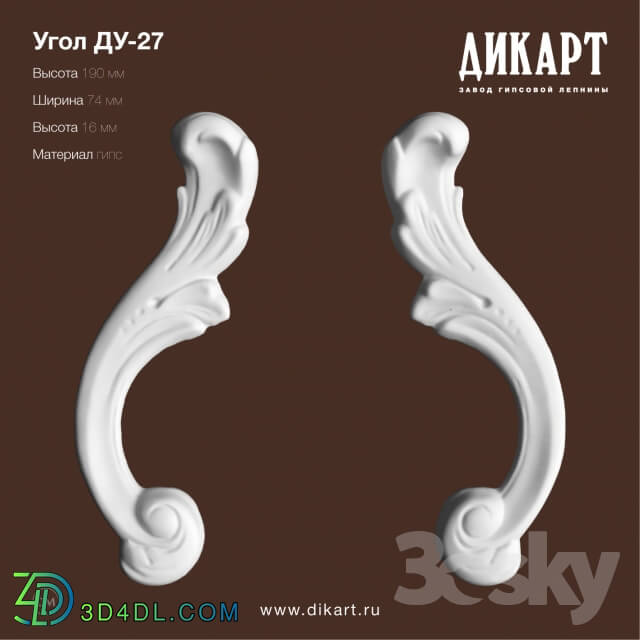 Decorative plaster - DU-27_190h74h16mm