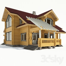 Building - Modern wooden house. 