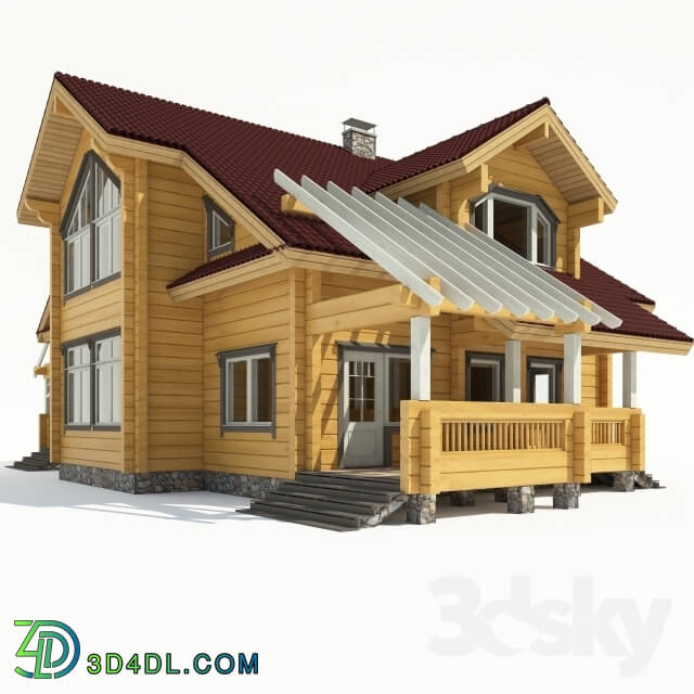 Building - Modern wooden house.