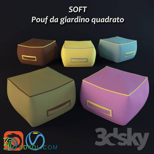 Other soft seating - ATMOSPHERA Soft _ Pouf da giardino quadrato