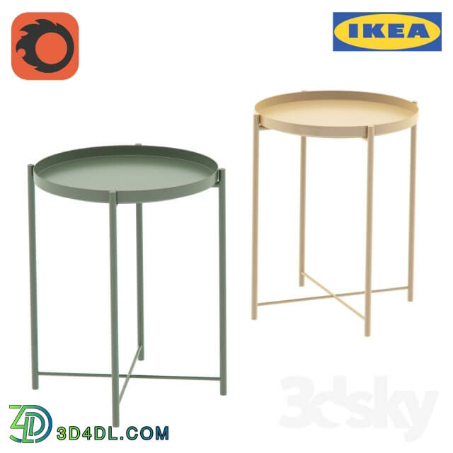 Table - Table Gladio _ Gladom Tray table Ikea_ green_ yellow