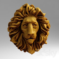 Decorative plaster - Scanned head Lion 