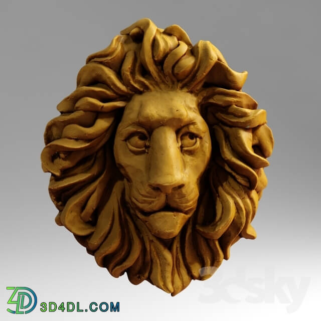 Decorative plaster - Scanned head Lion