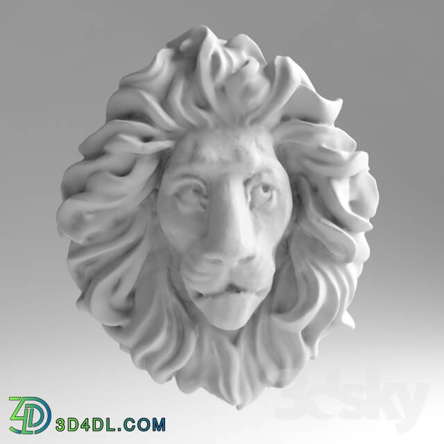 Decorative plaster - Scanned head Lion