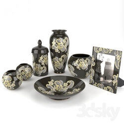 Decorative set - Black ceramic living room set Konstar 