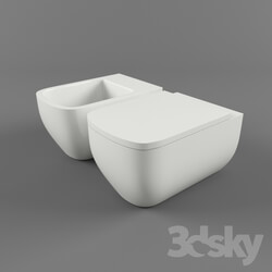 Toilet and Bidet - toilet and bidet Duravit Happy d2 