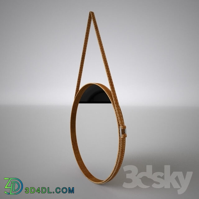 Mirror - Round leather mirror