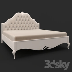 Bed - FRANCA bed. Milky white matt lacquer finish 