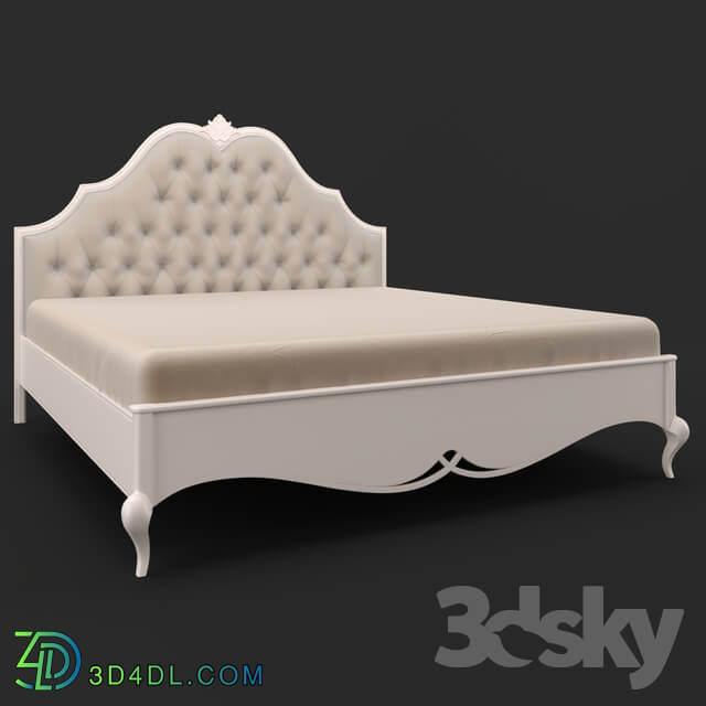 Bed - FRANCA bed. Milky white matt lacquer finish