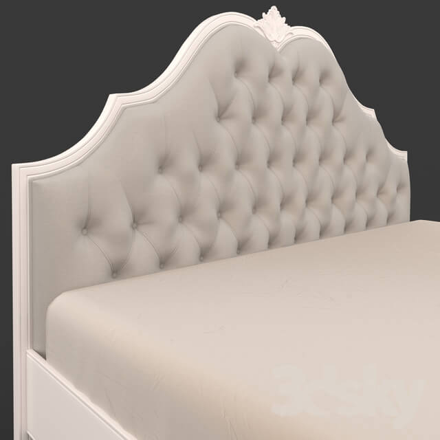 Bed - FRANCA bed. Milky white matt lacquer finish