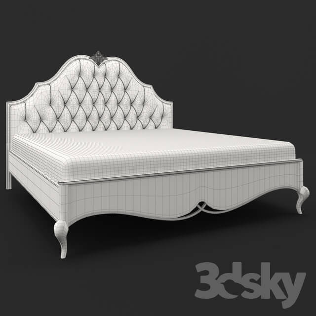 Bed - FRANCA bed. Milky white matt lacquer finish