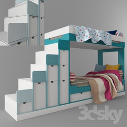 Bed - Bunk bed with drawers 