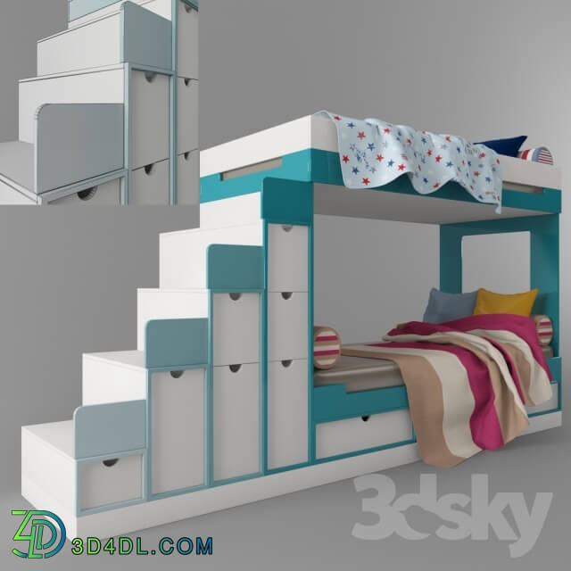 Bed - Bunk bed with drawers