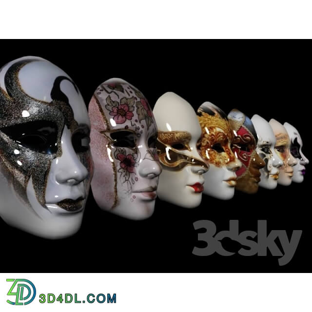 Other decorative objects - Set Venetian masks