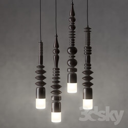 Ceiling light - Kit turned wooden lamps 