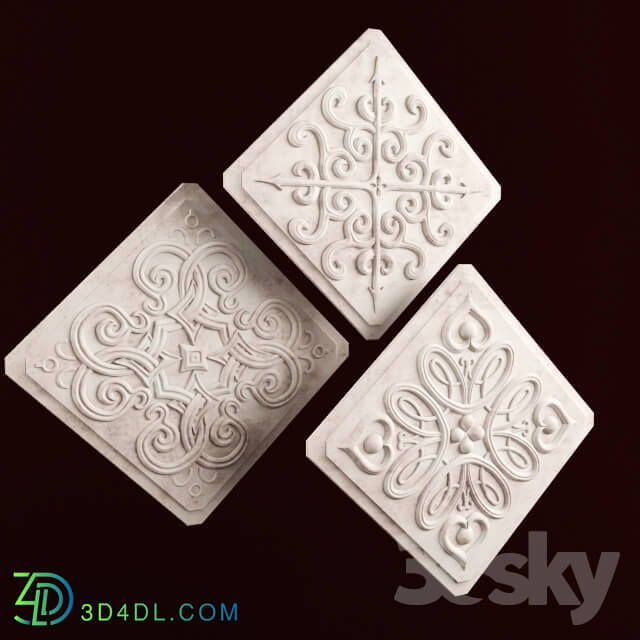 Decorative plaster - Tiles with decorative ornament