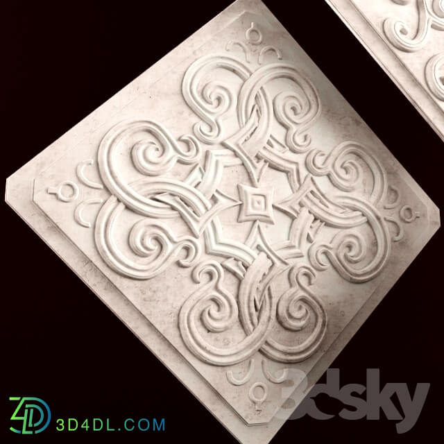 Decorative plaster - Tiles with decorative ornament