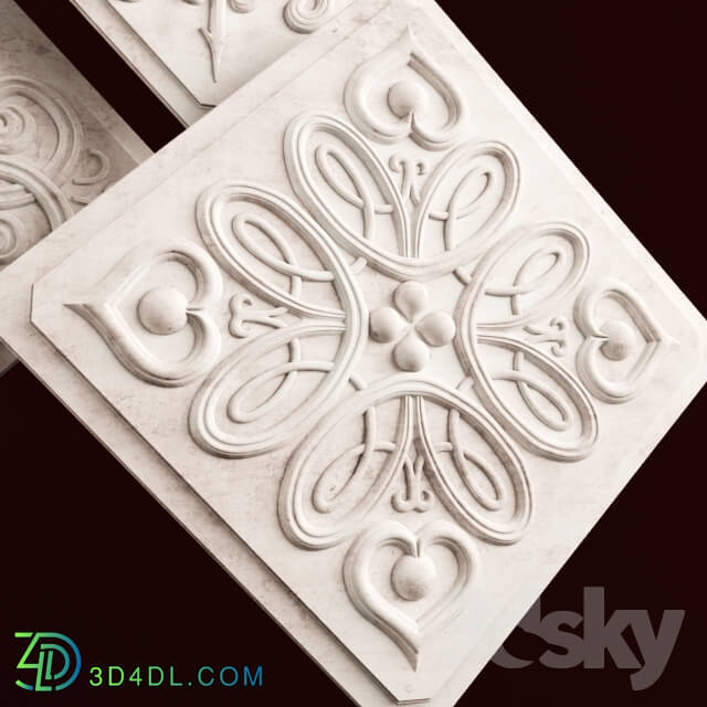 Decorative plaster - Tiles with decorative ornament