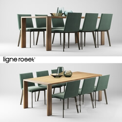 Table _ Chair - Ligne Roset Table Allen and Chair Mogador 