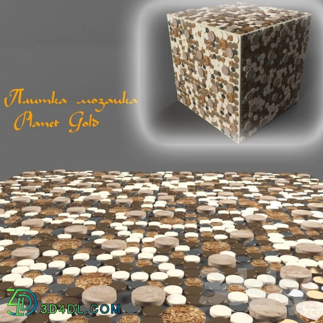 Bathroom accessories - Tile mosaic Planet Gold