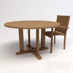 Table _ Chair - table and chair with armrests Elite Rattan 