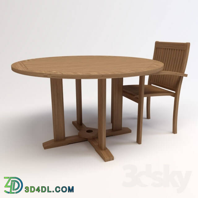 Table _ Chair - table and chair with armrests Elite Rattan