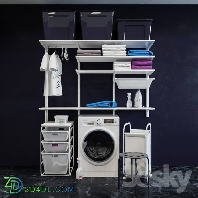 Household appliance - Algot IKEA Storage System _ washing machine _ Towels