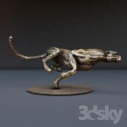 Sculpture - The bronze figure of cheetah 