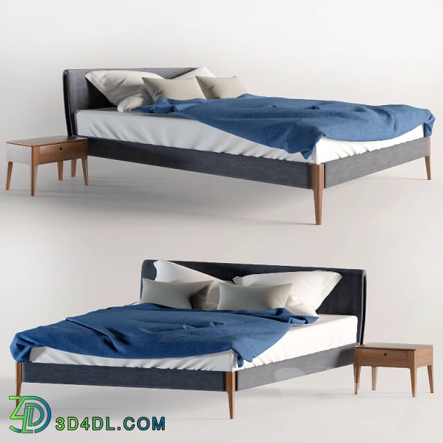 Bed - The bed and nightstand Gruene Erde