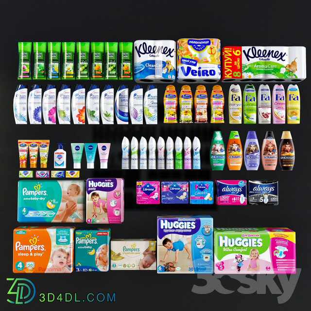 Shop - Shelving with hygiene products