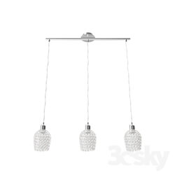 Ceiling light - 94897 Suspension BONARES 1_ 3x60W _E27__ steel _ chrome _ glass 