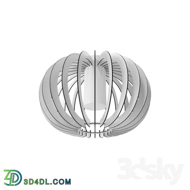 Ceiling light - 95605 Wall-ceiling lamp STELLATO 2_ 1X60W _E27_ steel _ white _ wood _ glass _ white