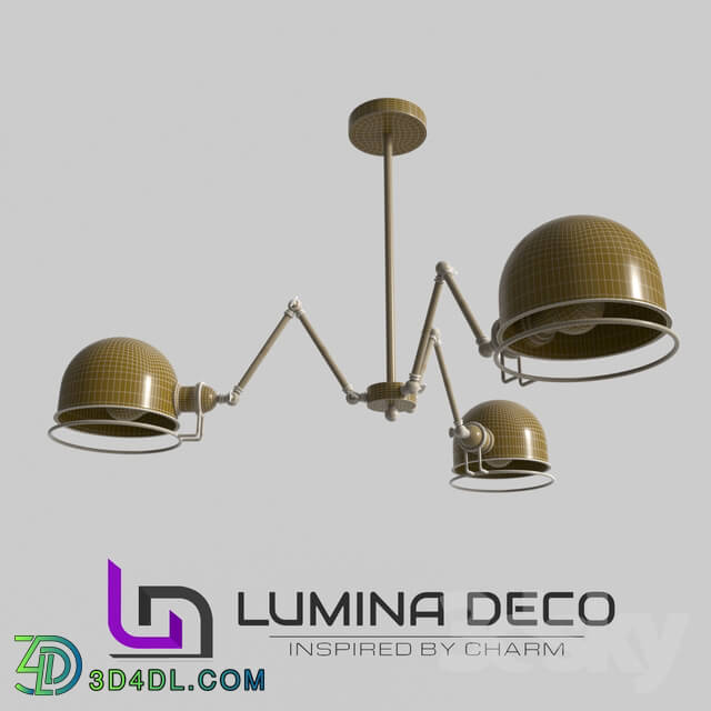 Ceiling light - _OM_ Suspended loft lamp Lumina Deco Valmonti W3 black