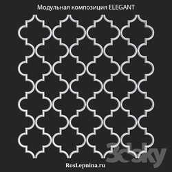 Decorative plaster - OM ELEGANT modular composition from RosLepnina 