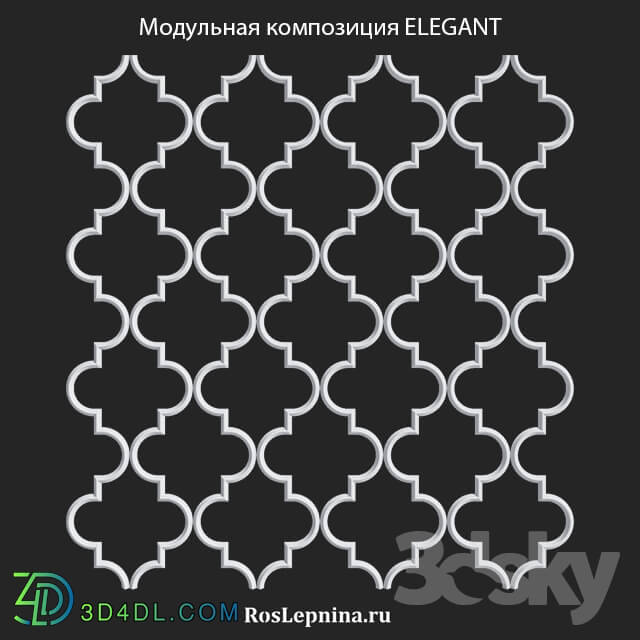 Decorative plaster - OM ELEGANT modular composition from RosLepnina