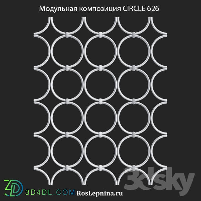 Decorative plaster - OM Modular Composition CIRCLE 626 by RosLepnina