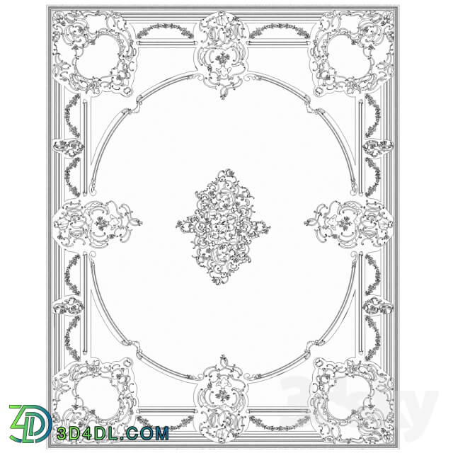 Decorative plaster - Ceiling elements with the stucco decoration