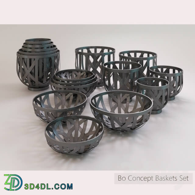 Other decorative objects - Bo Concept Wooden Baskets Set