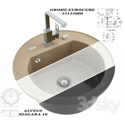Sink - Kitchen sink Alveus Niagara 10 _ Grohe Eurocube 