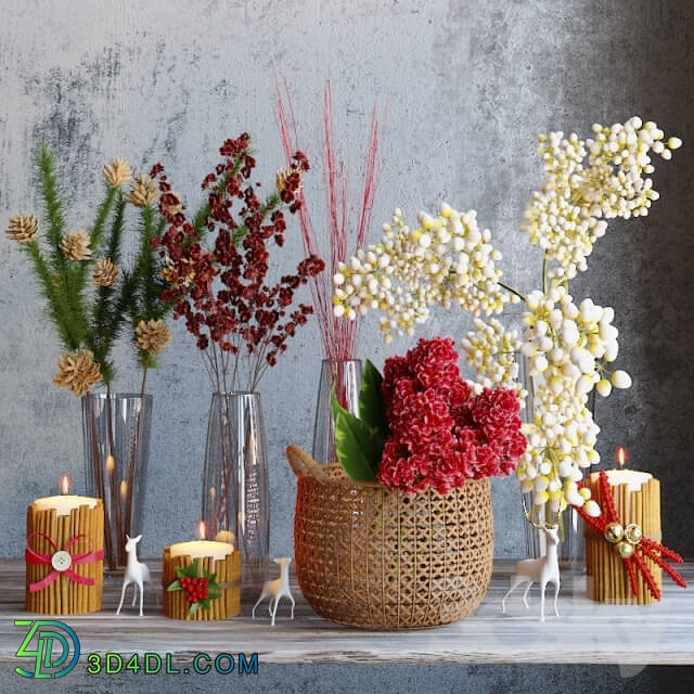 Decorative set - Winter flowers set