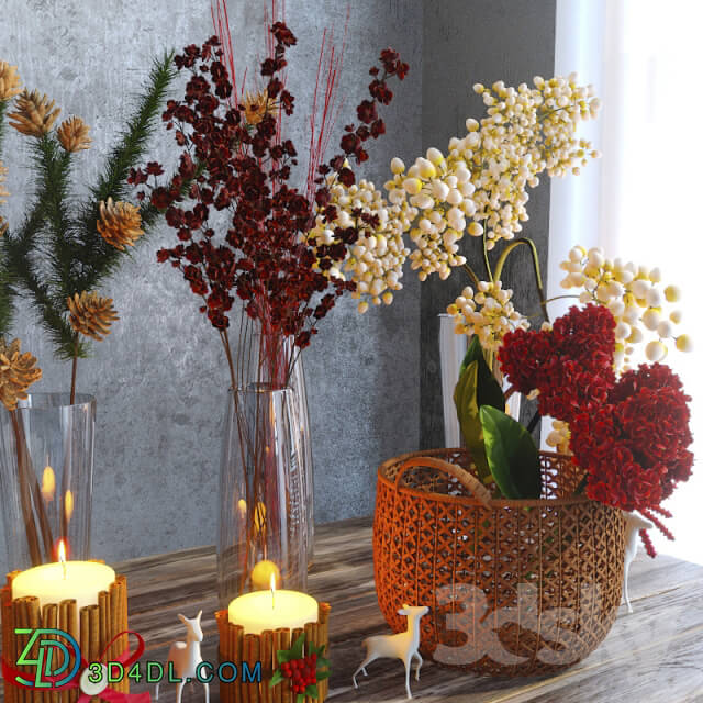 Decorative set - Winter flowers set