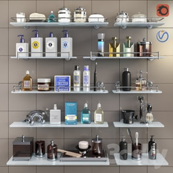 Bathroom accessories - Set of cosmetics_ accessories and shelves for bathroom set 3 