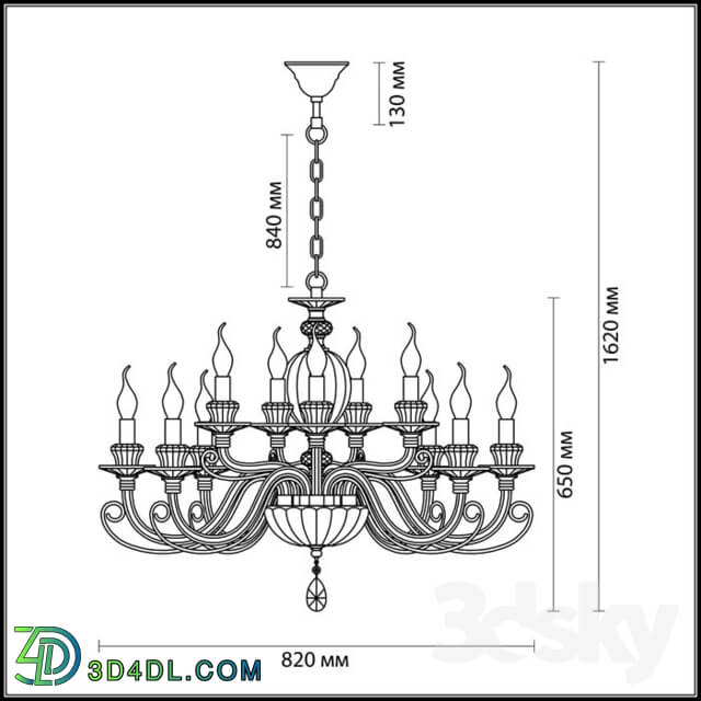 Ceiling light - Chandelier ODEON LIGHT 3929_15 SIENA