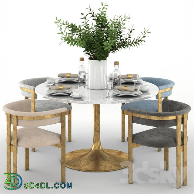Table _ Chair - Elliott Dining Chairs with Iris Dining Table