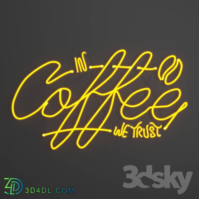 Technical lighting - Neon sign _In Coffee we trust_