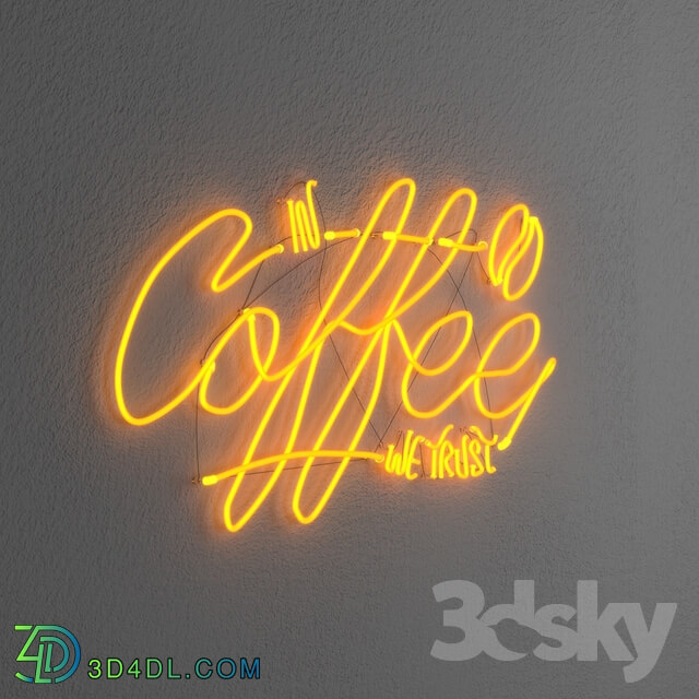 Technical lighting - Neon sign _In Coffee we trust_