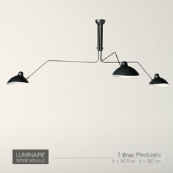 Ceiling light - Plafonnier 3 bras pivotants 