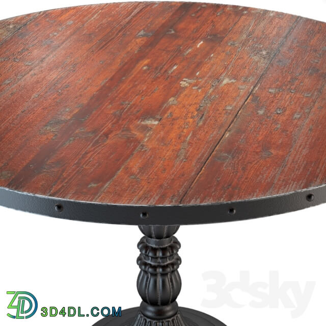 Table - French Soda Fountain old wood dining table