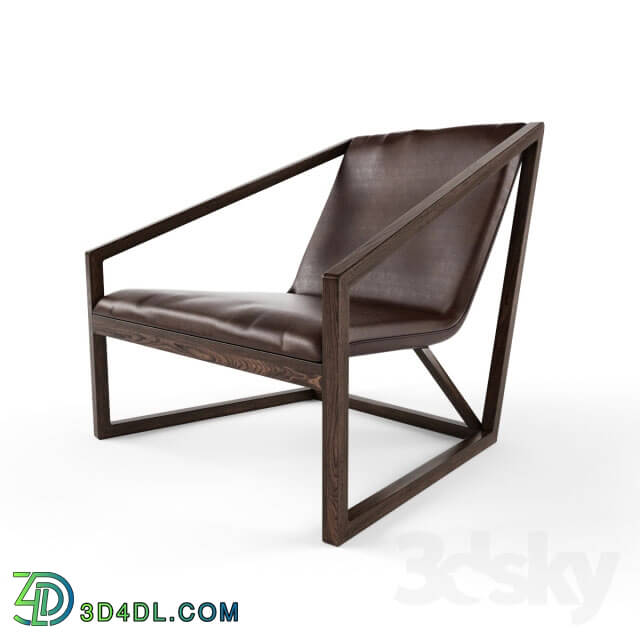 Arm chair - Taranto Modern Brown Leather Lounge Chair